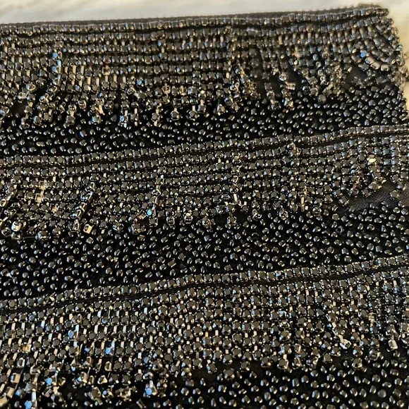 NWOT Anthropologie Beaded Fringe Evening Bag - Picture 3 of 4